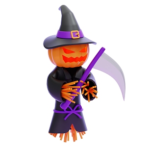 American Halloween Decorations Pumpkin Head Scarecrow Cartoon Halloween Decorations Bat 3d model