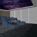 Modern Video Room Cinema Private Cinema Screening Hall Massage Chair Single Person Sofa Starry Top 3d model