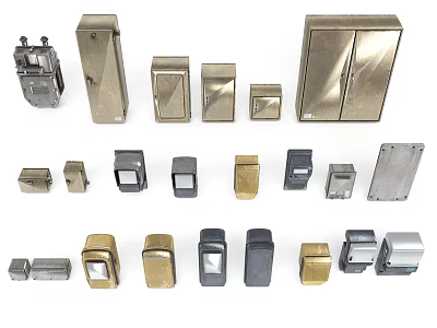 Diverse Assortment Of Metallic Electrical Accessories In Various Sizes Shapes And Designs 3d model
