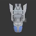 Futuristic Blue And White Spacecraft With Transparent Windows And Sleek Aerodynamic Wings