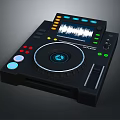 Professional DJ Controller With Colorful Buttons Knobs Display Screen And Waveform Logo