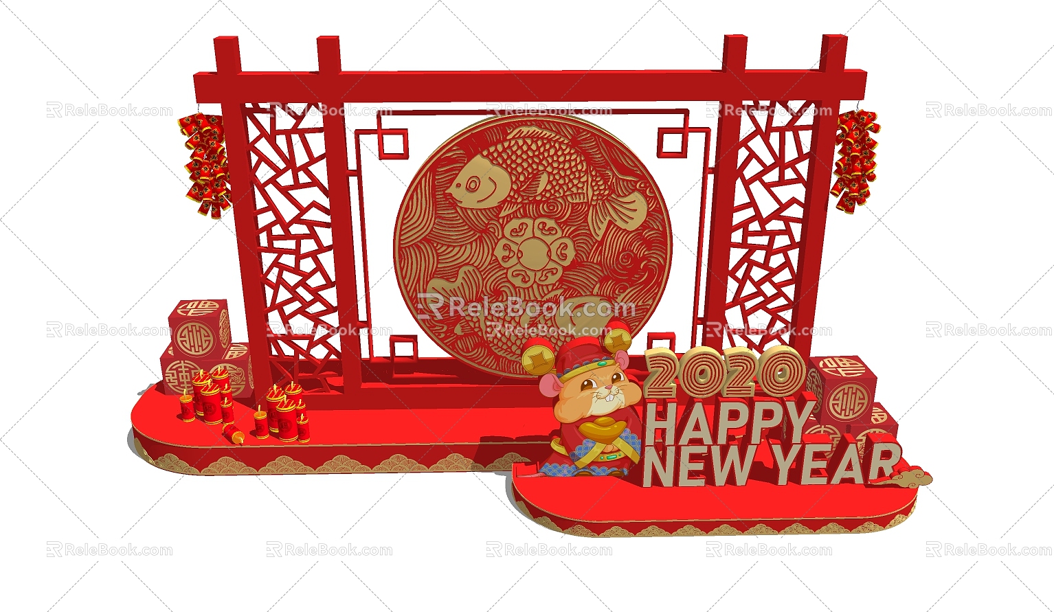 New Chinese Style Meichen Year of the Rat Meichen 3d model