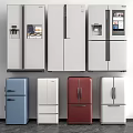 Modern Stylish Refrigerators and Freezers in Various Colors and Door Styles for Home Kitchens