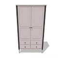 Simple Design Double Door Wardrobe With Drawers For Functional Home Storage 3d model