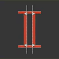 Sturdy Red Frame Double Rod Clothes Drying Rack With Silver Bars