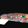 Colorful Amusement Playground With Various Rides Slides Game Areas And Kid Friendly Zones