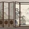 new chinese style screen 3d model