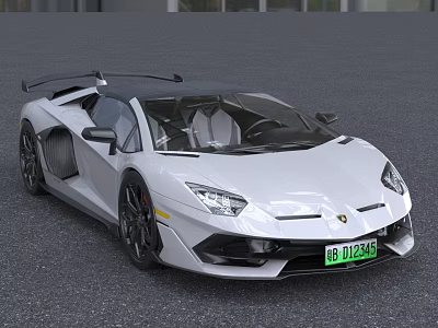 White Sports Car with Sleek Aerodynamic Design Black Roof and Sporty Wheels 3d model
