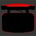 Red Open Electric Sandwich Maker with Black Heating Plates Ideal for Home Kitchen