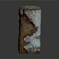 Wood Stone Cylindrical Decorative Piece With Natural Peeled Texture And Rustic Finish