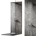 Modern Shower Sauna Interior Design With Rainfall Showerhead And Handheld Sprayer On Stone Wall