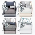 Modern Single Sofa With Diamond Lattice Frame Storage Drawer And Various Colors