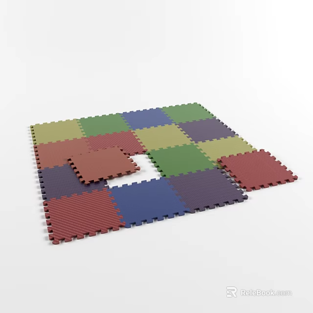 Colorful Interlocking Foam Mats for Home Play Area Kids Safety Flooring 3d model 