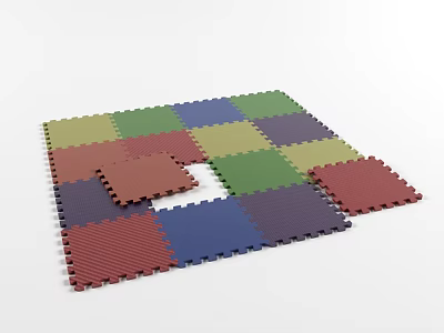 Colorful Interlocking Foam Mats for Home Play Area Kids Safety Flooring 3d model