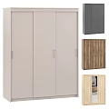 Modern Minimalist Gray Storage Cabinet With Multiple Doors Metal Handles Functional Design
