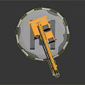 Yellow Tracked Construction Crane Equipment With Extended Arm And Hook On Circular Platform