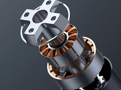 Smart Machine Precision Mechanical Components With Metal Holes And Internal Copper Structure 3d model