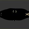 Stylish Black Curved Handbag With Long Strap And Gold Metal Fittings