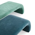Modern Curved Upholstered Public Chairs In Red And Blue Colors