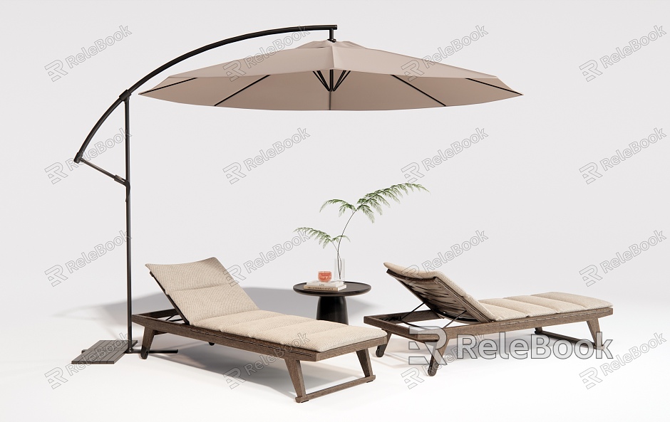 Outdoor Recliner Beach Chair Outdoor Chair Sun Umbrella model