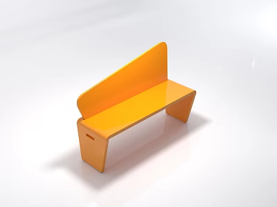 Orange Modern Outdoor Chair With Minimalist Design And Sleek Structure 3d model
