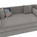 Cozy Gray Kids Bed With Soft Cushions And Practical Storage Drawers 3d model