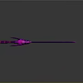Vibrant Pink Purple Glowing Sword Weapon With Mythical Creature Hilt And Dark Background