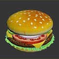 lunch sandwich hamburger hamburger western lunch western cartoon lunch 3d model