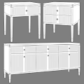 Modern Storage Sideboards With Striped Doors Metal Legs In Brown Black Gray