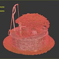 Garden Ornament Featuring Stone Circular Well Green Grass Small Tree Rope And Water Bucket