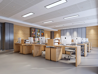 Modern Public Office Area Convenience Smart Pension Project Office Control Center 3d model