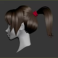 Game And Movie Character Short Hair Design With Brown Gradient Bangs And White Head Model