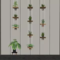 Stylish Hanging Planters With Green Plants For Indoor Wall Decoration