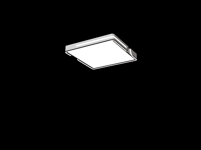 Modern Square LED Ceiling Light with White Panel and Silver Frame Design 3d model