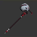 Bioinspired Robot Character With Spherical White Head And Red Mechanical Legs Design
