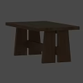 Natural Oak Dining Table With Simple Solid Wood Structure And Horizontal Support