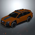 Orange SUV With Roof Rack Black Wheels And Sporty Exterior Design