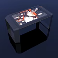 Interactive Computer Table with Digital Display Screen Showing Anime Content via LUMION 3d model