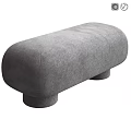 Modern Gray Upholstered Sofa Bench With Rounded Shape And Cylindrical Legs