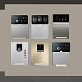Modern Wall Mounted Kitchen Appliances With Various Styles Digital Displays And Silver Gold White