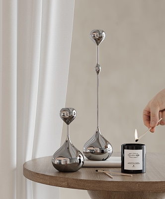 Modern Candlestick Metal Candlestick Decoration 3d model