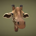 Detailed Giraffe Head 3D Model With Spotted Pattern Horns And Ears