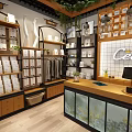 Cel Specialty Store Interior With Clothing Displays Wooden Shelves Green Plants And Pendant Lights