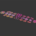 Scattered Jewelry With Gold Silver Transparent Flower Shaped And Round Designs