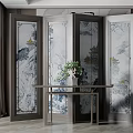 New Chinese Style Screen Landscape Painting Screen Partition 3d model