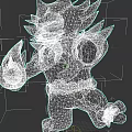 Fierce Red Black Tiger Like Character With Flame In Hand And Spiked Mane