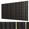 Elegant Modern Black And Gold Striped Wall Decor With 6m Length Design 3d model