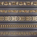 Metal lattice line combination classical carved gypsum carved square three-dimensional component 3d model