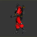 Red Armored Robot Game Movie Character Featuring Mechanical Body And Metal Armor