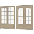 White Double Doors With Divided Glass Panes And Wooden Frames For Interior Design